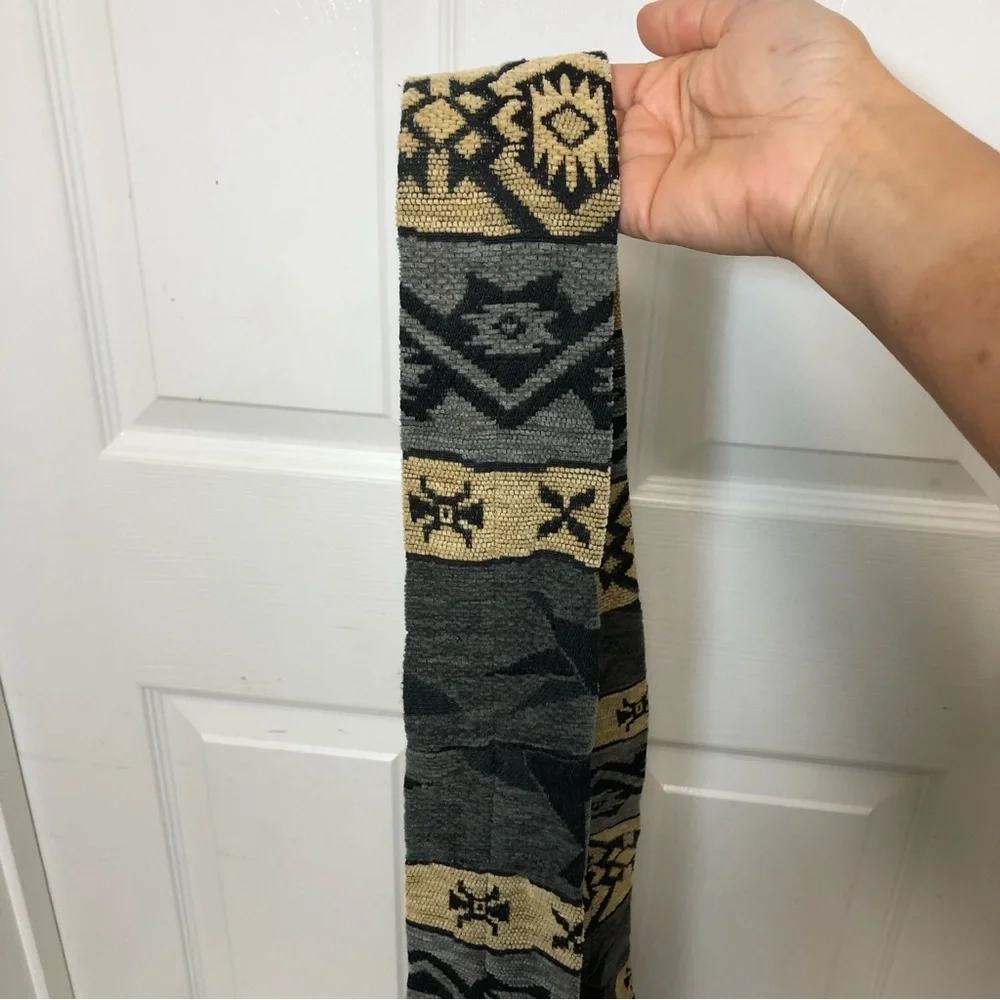ARTESANY Wool Blend Ecuador Tribal Boho‎ Black Tan Gray Hobo Zipper Bag